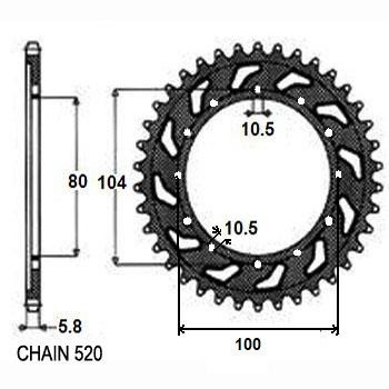 Zebatka napedzana stalowa sunstar sunr1-3356-46