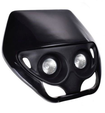 Owiewka z halogenami do motocykla 12V czarna