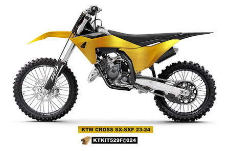 Komplet Plastików (Full Kit) Z Osłonami Teleskopów (Amortyzatorów) Ktm Sx 125 / 250 / 300 Tbi '23-'24, Sx-F 250 / 350 / 450 '23-'24 Kolor Złoty