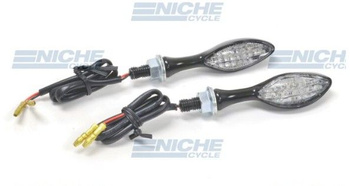 KIERUNKOWSKAZY LED UNIWERSALNE (PARA) (DŁUGOŚĆ 7 CM / 3,5 CM) KOLOR CZARNY (HOMOLOGACJA)