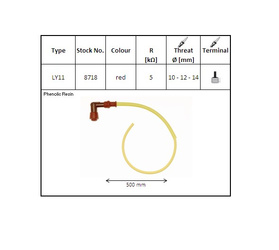 Fajka świecy zapłonowej Ngk fajka na świece ebonitowa kątowa (90) przewód 50 cmm kolor czerwony (nr 8718) – NGK