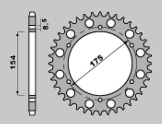 Zębatka tylna 258 43 honda vfr750 90-02, vfr800 98-01