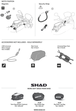 Torba na zbiornik Shad SL12M półsztywna 4 l