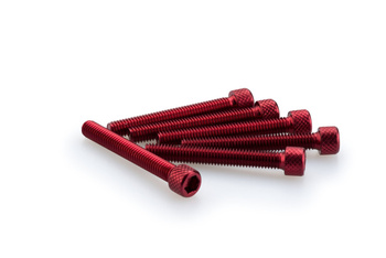 Śruby z anodyzowanego aluminium blister 6 śrub imbusowych m6x45mm czerwone