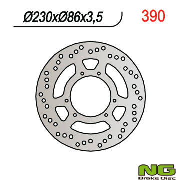 Tarcza hamulcowa przód yamaha dt 125r, tt 350/600 (230x86x3,5) (6x6,5mm)