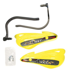 Osłony rąk (handbary) z mocowaniem aluminiowym atv (22+28mm) (alu-czarny, plastik-żółty)