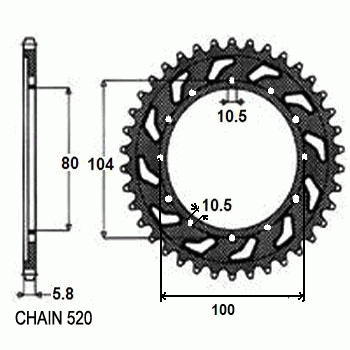 Zebatka napedzana stalowa sunstar sunr1-3356-39