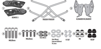 STELAŻ POD TORBY (SAKWY) BOCZNE SZYBKIEGO MONTAŻU REMOVE-X HONDA CB 650 R '21-'25 CBR 650 R '21-'23 - ZASTĘPUJE TR1185K