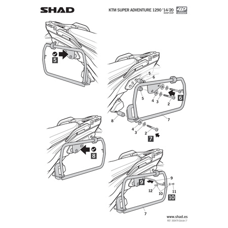 Stelaż do kufrów bocznych Shad 4P Terra do KTM 1290