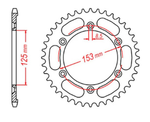ZĘBATKA TYLNA 4547 54 HONDA XR 125L '03-'07 (JD19) (JTR1258.54) (ŁAŃC. 428)