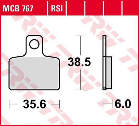 Klocki hamulcowe kh351 organic gas gas txt 125/200/250/280/300 '04-'11, sherco trials 125/250/290/320 '06-, honda cota 300rr '16-, tył