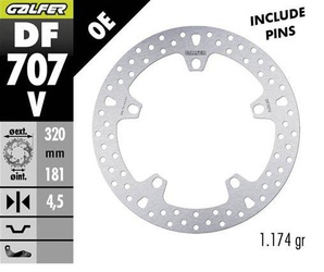 TARCZA HAMULCOWA PRZÓD BMW F 800R/S/ST/GT '09-; F 900XR '20-; R 850R/RT '04; R 1100S '01-; R 1100/1500/1200/1250S/R/RT/S/ST/GS '01-; K 1200/1300/1600LT/GT/S/RS '02-; HUSQVARNA NUDA 900R '11- (ROUND DISC FIXED) (320X181X4,5MM)