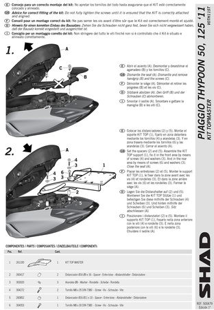 Stelaż kufra tylnego Shad do Piaggio Typhoon 50 125