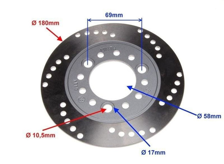 Tarcza hamulca przedniego do skutera Fi 180 mm
