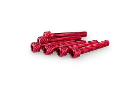 Śruby z anodyzowanego aluminium blister 6 śrub imbusowych m6x35mm czerwone