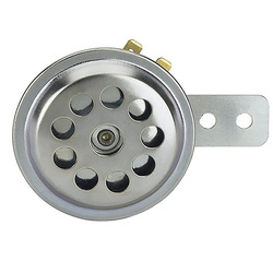 Klakson (sygnał dźwiękowy) universalny srebrny chromowany (średnica 70 mm)