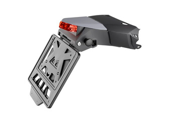 BŁOTNIK TYLNY Z LAMPĄ I MOCOWANIEM TABLICY REJESTRACYJNEJ RACI(REGULOWANY W DWÓCH POZYCJACH 30 I 60 ST.) KOVE X PRO / RALLLY '24-'26 KOLOR CZARNY