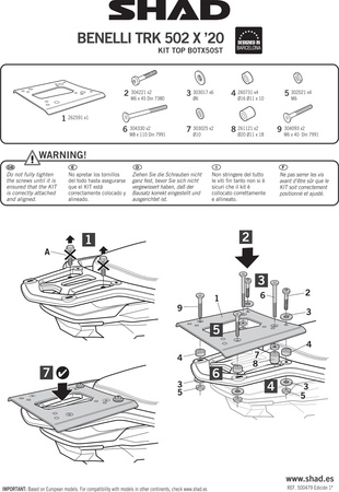 Stelaż kufra tylnego Shad do Benelli TRK 502X