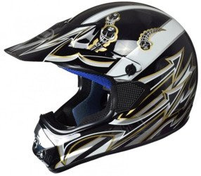 Kask motocyklowy enduro czarno szary Tn-8686-31