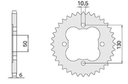 Zębatka tylna 4303 39  honda trx 250 300400 450 (2113-39) (jtr1350.39) (łańc.520)