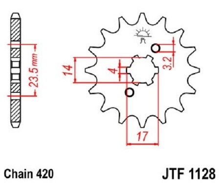 Zębatka przednia zdawcza motocykl Aprilia RS50