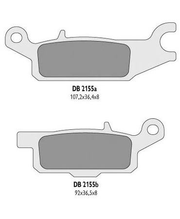 Klocki hamulcowe kh443 yamaha yfm 550 grizzly '11-14, yfm 700 grizzly '07-18 lewy przód - zastępują db2155mx-d oraz db2155qd-d