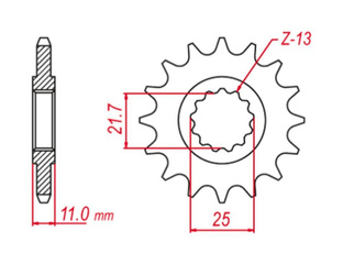 Zębatka przednia 580 15 yamaha fz6 '04-'09 (-1), yzf-r6 '99-'20 (-1) (jtf580.15)