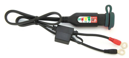 Przewód do podłączenia ładowarek ki do akumulatora ze wskaźnikiem naładowania i złączem sae (lithium) (z bezpiecznikiem 15a, długość 60cm) (el)
