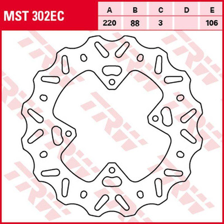 Tarcza hamulcowa przód honda cr 80r '96-'02, cr 85r '03-'08, crf 150r '07-'15 (220x88x3mm) wave