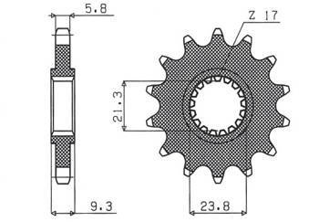 Zębatka przednia 342 15 honda cr 250 '88-'07, crf 450 r/x '02-'18, trx450r (jtf284.15) (łańc. 520) (34215jt)