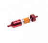 Filtr Paliwa CNC Fi 6 Mm Rozkręcany Aluminiowy czerwony