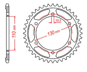 ZĘBATKA TYLNA 4385 46 YAMAHA R6 '06-'20, MT09 '14-'19, SUZUKI GSXR 750 '11-'19, GSXR 1000 '17-'19, XSR 900 '16-'19 (+1) (JTR1876.46) (ŁAŃC. 525)
