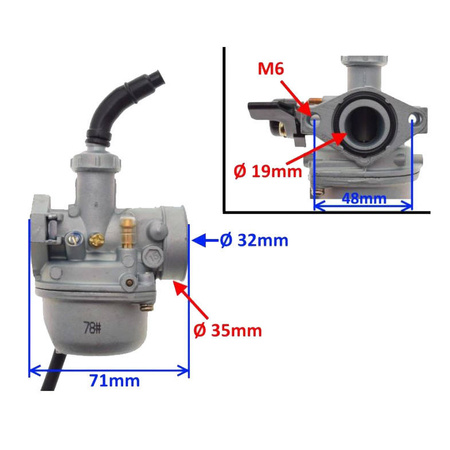 Gaźnik quad 110 Przepustnica 14,9 mm