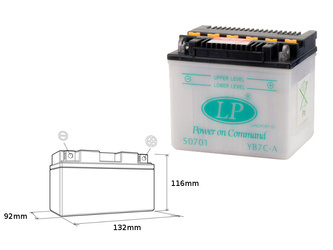 Landport akumulator yb7c-a 12v 8ah 130x90x114 yamaha tw125 obsługowy - bez elektrolitu (5)