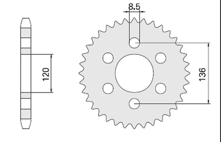 Zębatka tylna 859 39 (846-39) (jtr846.39) yamaha fzs 600 fazer 96-03