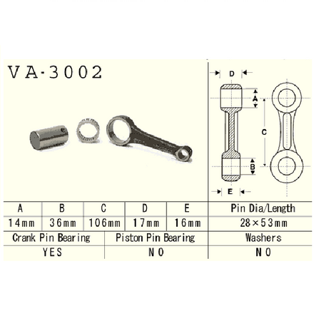Vesrah - Korbowód Suzuki Lt125 Quadrunner 83-87