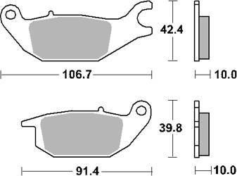 Klocki hamulcowe kh343 maxi ceramic tech kolor czarny pasuje do yamaha 125 tricity 14- tył