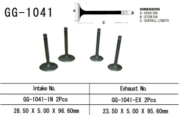 ZAWÓR WYDECHOWY HONDA XR 250R '96-'04 (2 NA POJAZD) (23,5X5,0X95,6 MM) (OEM: 14721-KCZ-000) (1SZT.) (MADE IN JAPAN)
