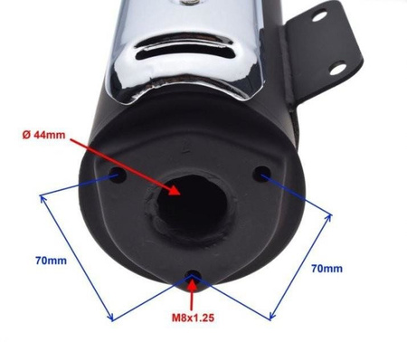 Tłumik skutera 2T bez katalizatora QT-4 Longjia