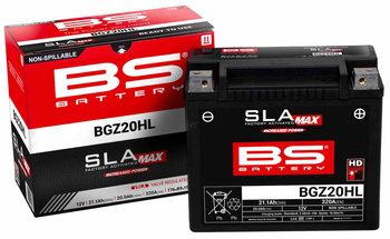 BGZ20HL MAX (FA) (YTX20HL,YTX20L-BS,YTX20HL-BS,YB18L-A) 12V 20AH 176X89X154 BEZOBSŁUGOWY - ZALANY (ZWIĘKSZONY PRĄD ROZRUCHOWY) (320A) (HARLEY-DAVIDSON) (2) - ZASTĘPUJE 300883 ORAZ 300857