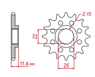 Zębatka przednia 1252 14 ktm lc4 400/600/620/640/690 (jtf1902.14)* (łańc. 520)