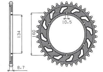 Zębatka tylna 4399 40 honda cbr 1000 rr '04-'05, vtr 1000sp1/sp2 '00-'06 (jtr1306.40) (łańc. 530) (439940jt)