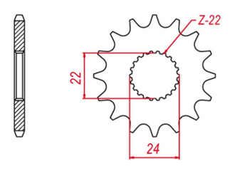 Zębatka przednia 406 14 aprilia 125 red rose '88-'99, 125 pegaso '89-'99, 125 tuareg '89-, rs 125 '89-'99 (jtf394.14)