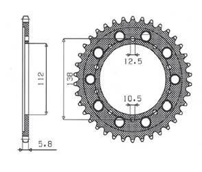 Zębatka tylna aluminiowa (ergal) 4384 41 honda ctx 700 dct '14-'16, nc 700/750 '12-'19 (jtr1316.41) (łańc. 520) (438441jt)