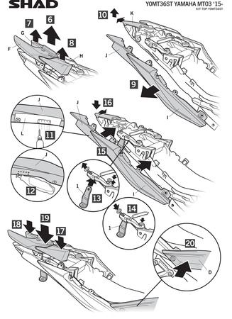 Stelaż kufra tylnego Shad do Yamaha MT 03 (15 -16)