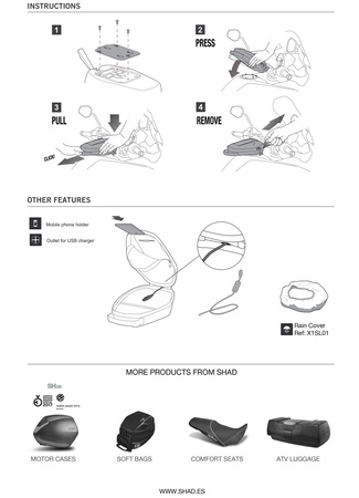 Torba na zbiornik Shad E04P Pin System