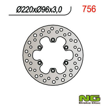 Tarcza hamulcowa przód kawasaki kx 80 '84-'00, kx 85 '01-16, kx 100 '06-16 (220x96x3)