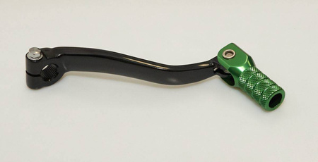 Dźwignia zmiany biegów kawasaki kx 125 '03-'05 aluminiowa kolor czarny, końcówka zielona