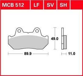 KLOCKI HAMULCOWE TRW MCB512