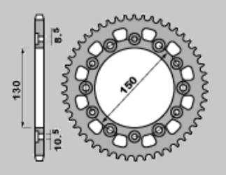 Zębatka tylna 4309 46 honda xl 600r '83-'87, fmx 650 '05-'08, fx 650 vigor '99-'01, nx 650 dominator '89-'94, yamaha fzs 400 fazer